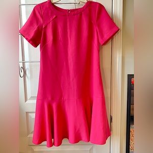Banana Republic round neck fit and flare pink dress.